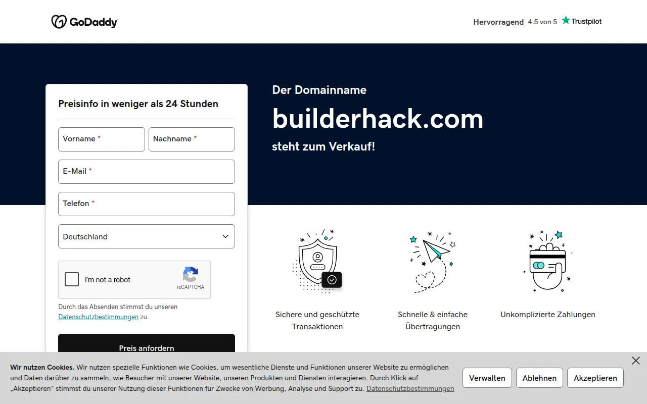 Homepage of builderhack.com