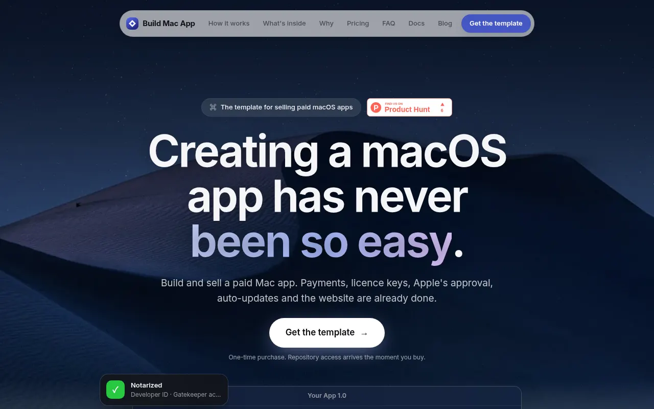 Homepage of buildmac.app