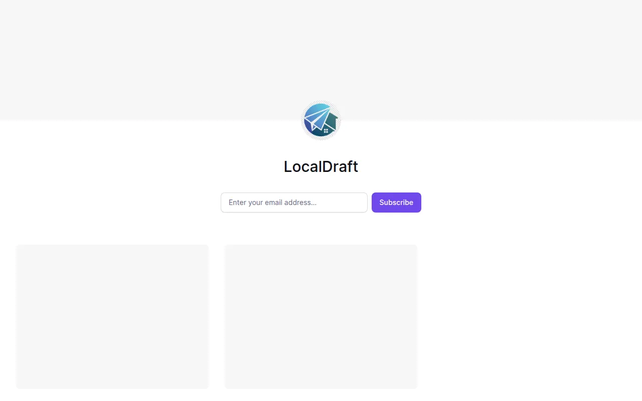 Homepage of buy.localdraft.app