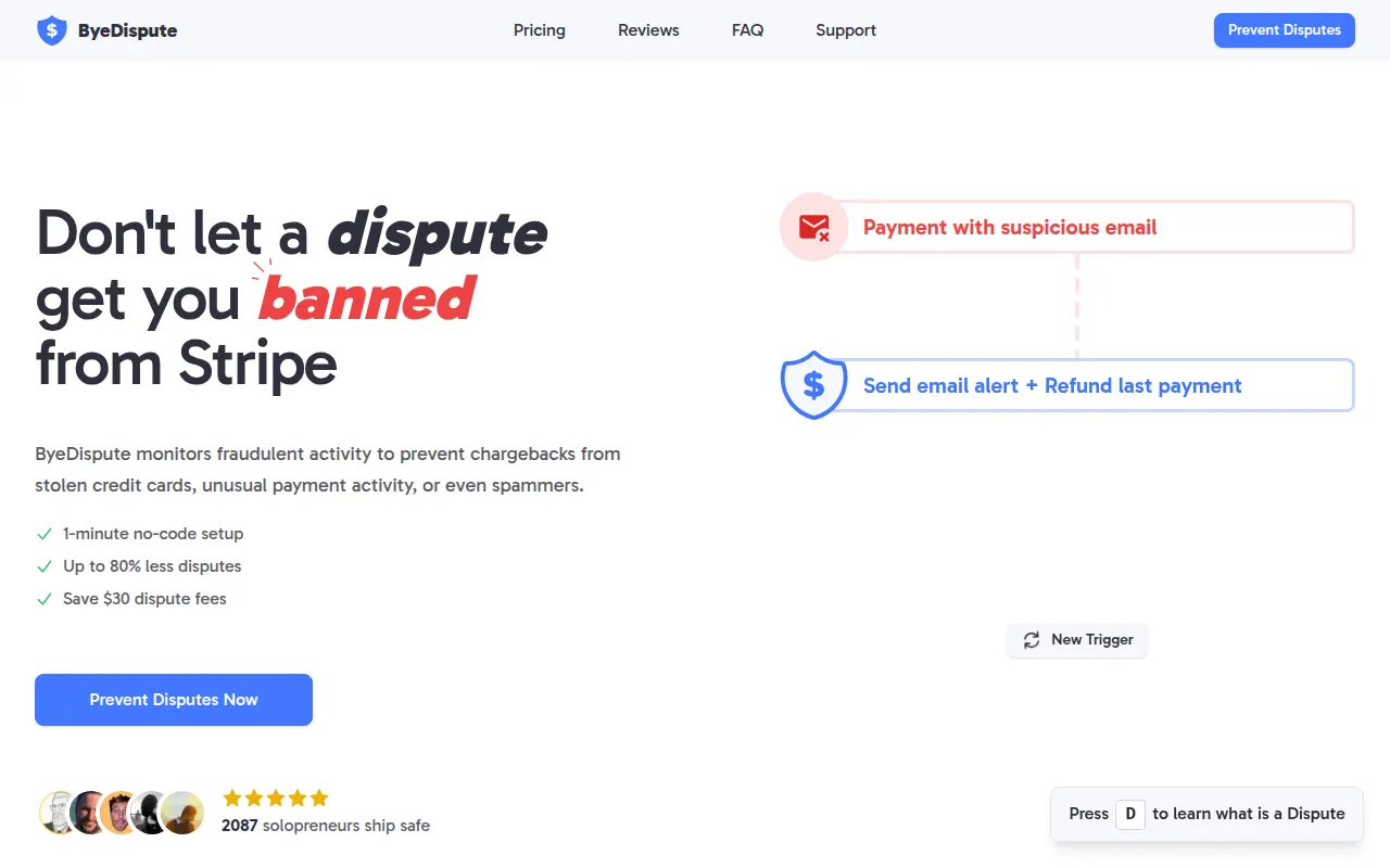 Homepage of byedispute.com