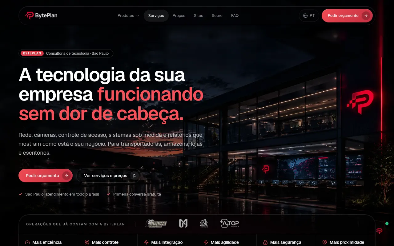 Homepage of byteplan.com.br