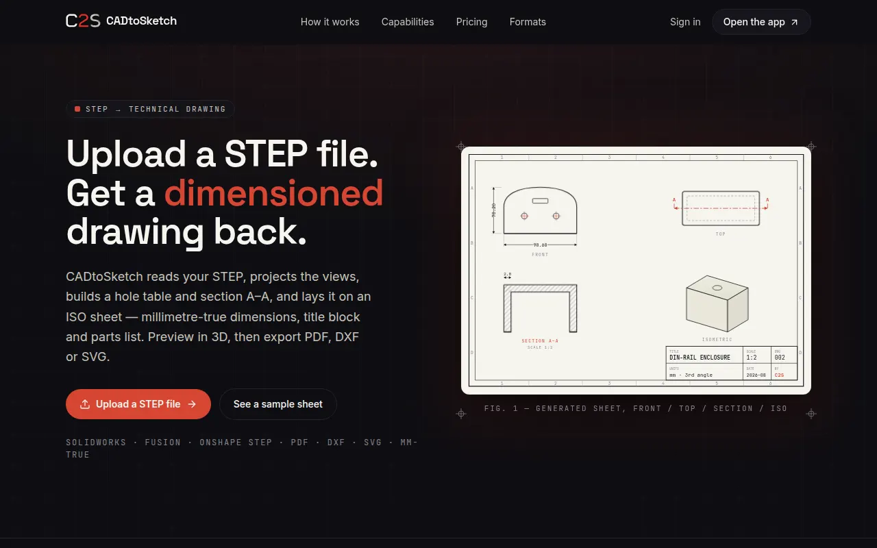 Homepage of cadtosketch.com
