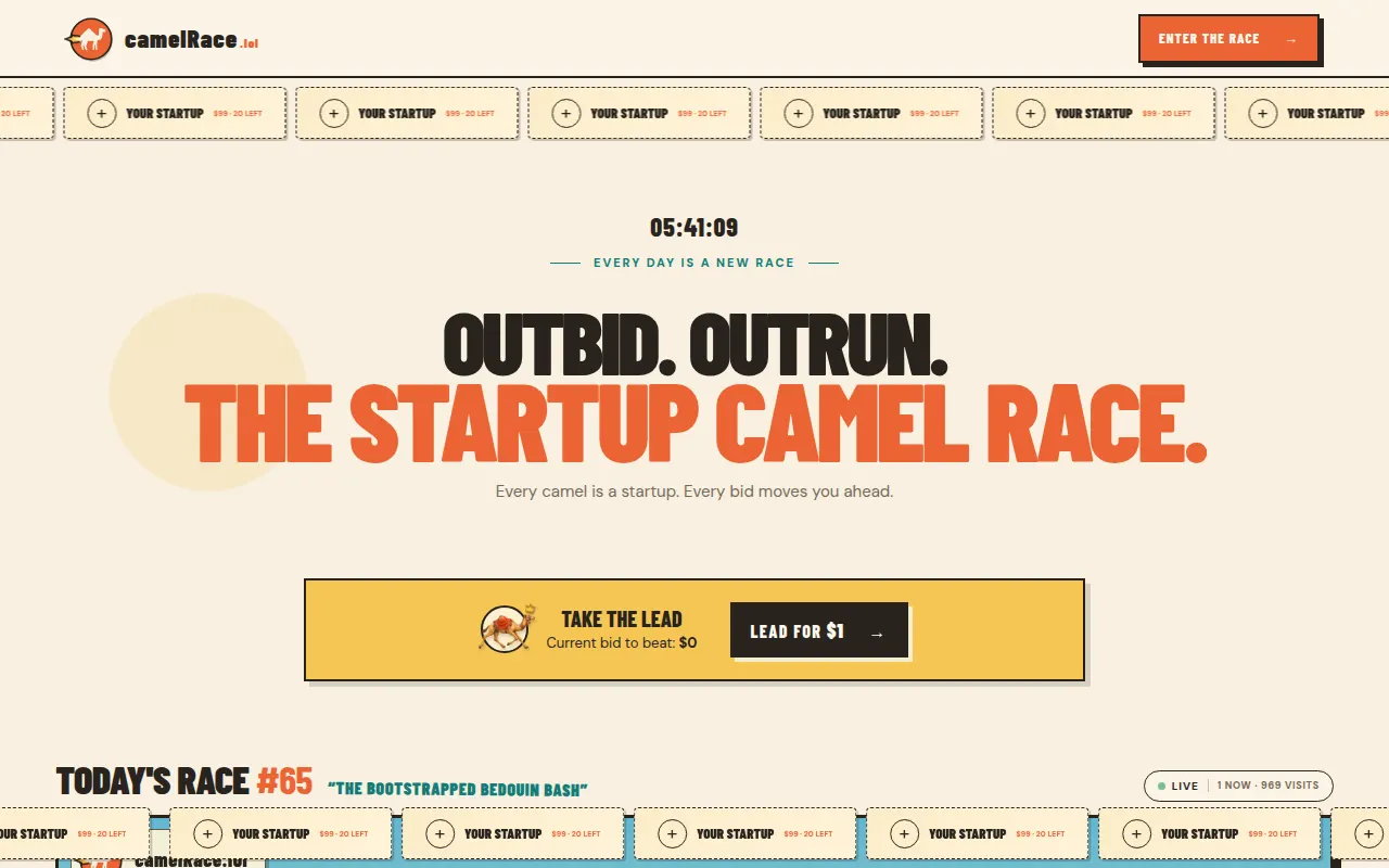 Homepage of camelrace.lol
