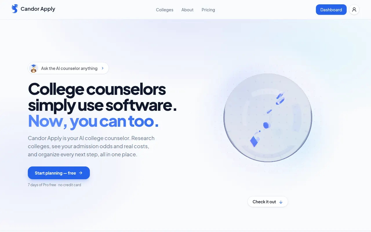 Homepage of candorapply.com