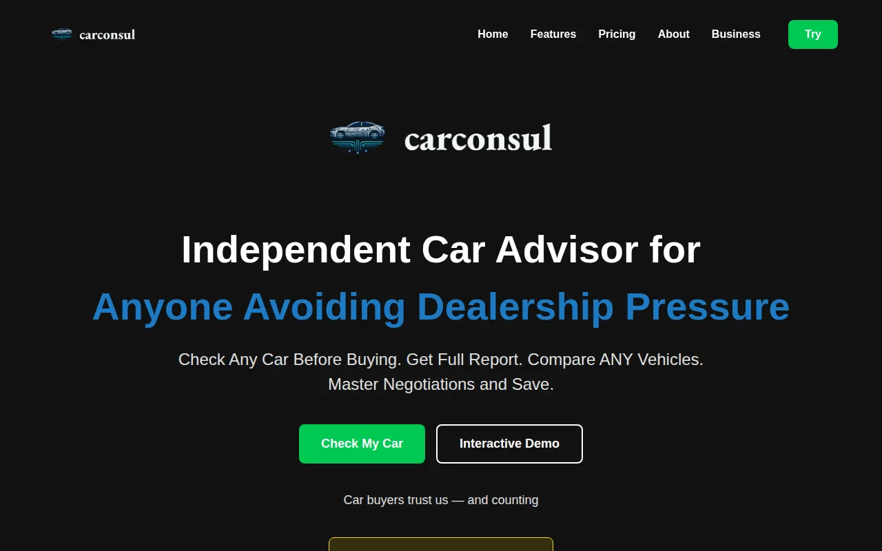 Homepage of carconsul.com