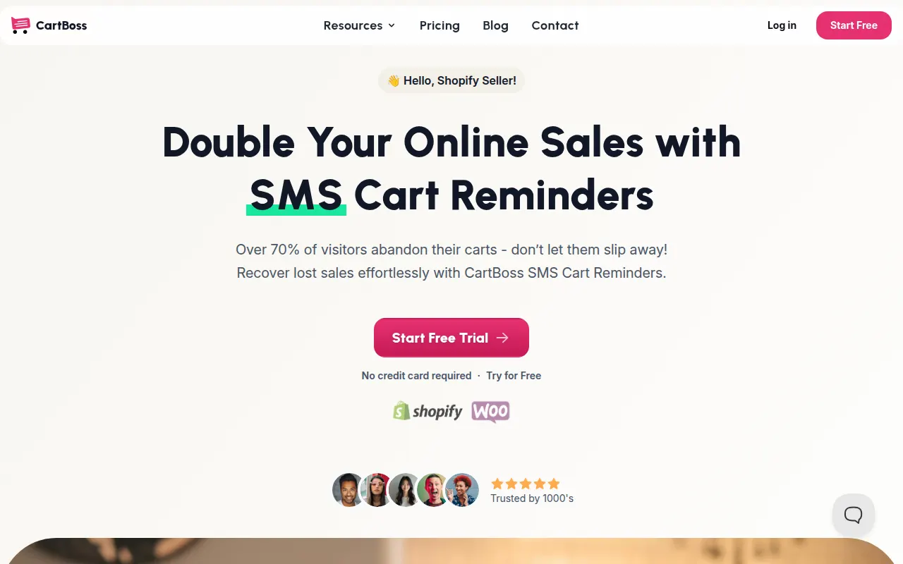 Homepage of cartboss.io