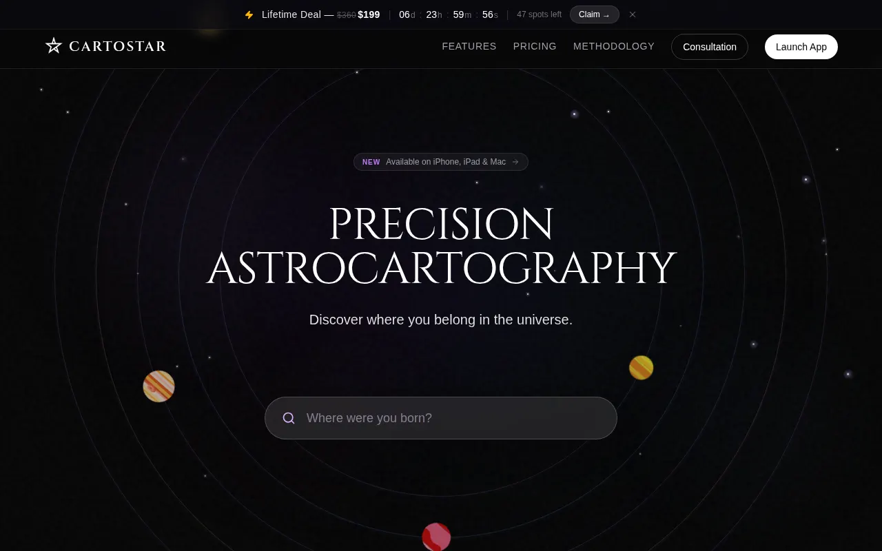 Homepage of cartostar.com