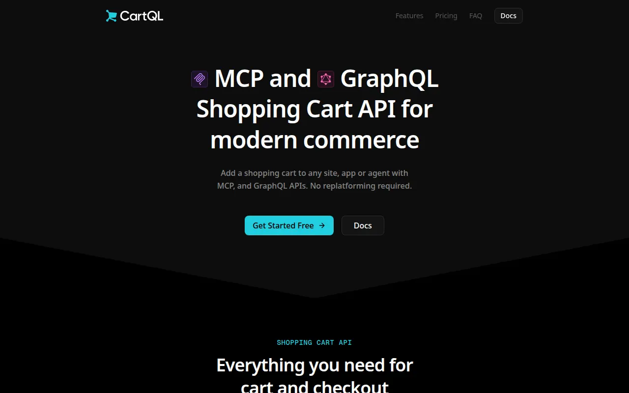 Homepage of cartql.com