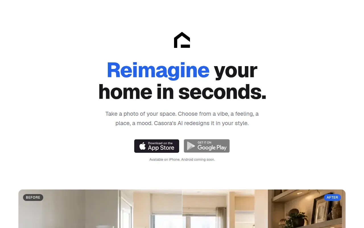 Homepage of casora.app