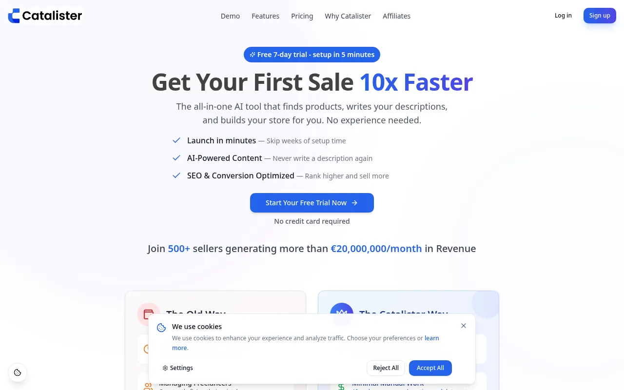 Homepage of catalister.com