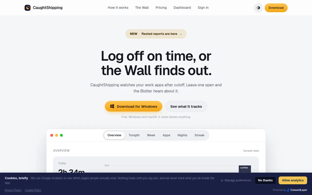 Homepage of caughtshipping.com