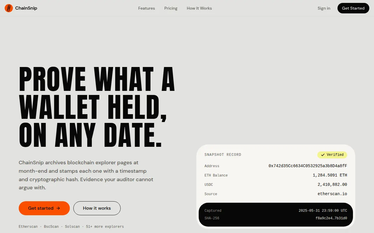 Homepage of chainsnip.com