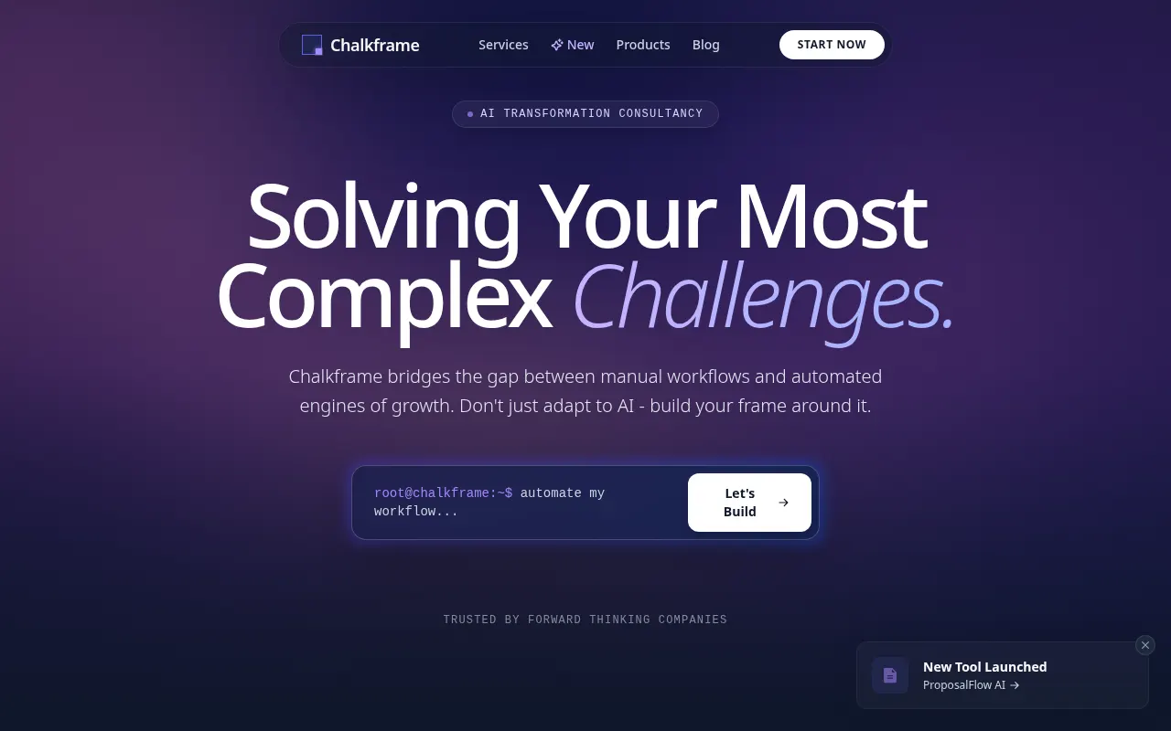 Homepage of chalkframe.com