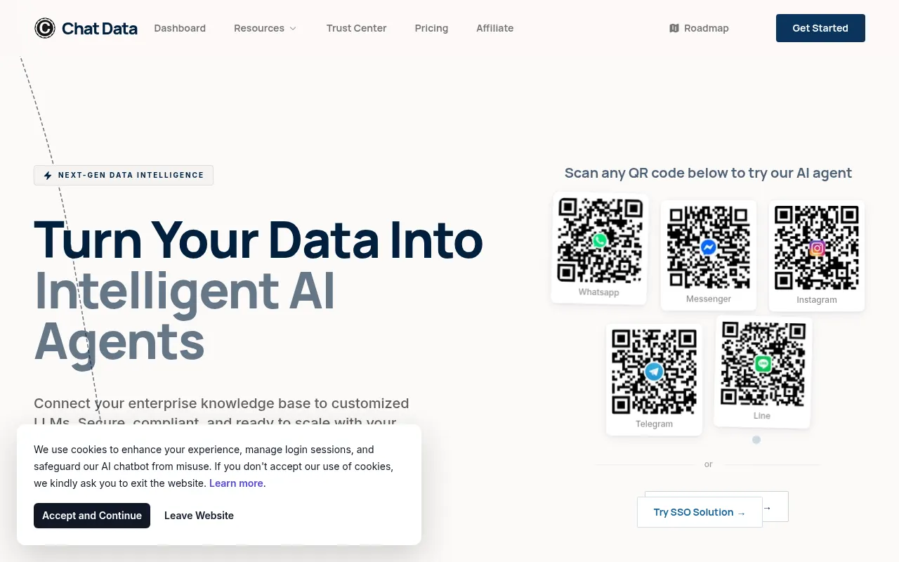 Homepage of chat-data.com