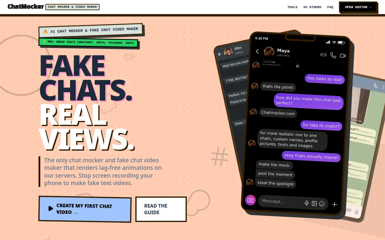 Homepage of chatmocker.com