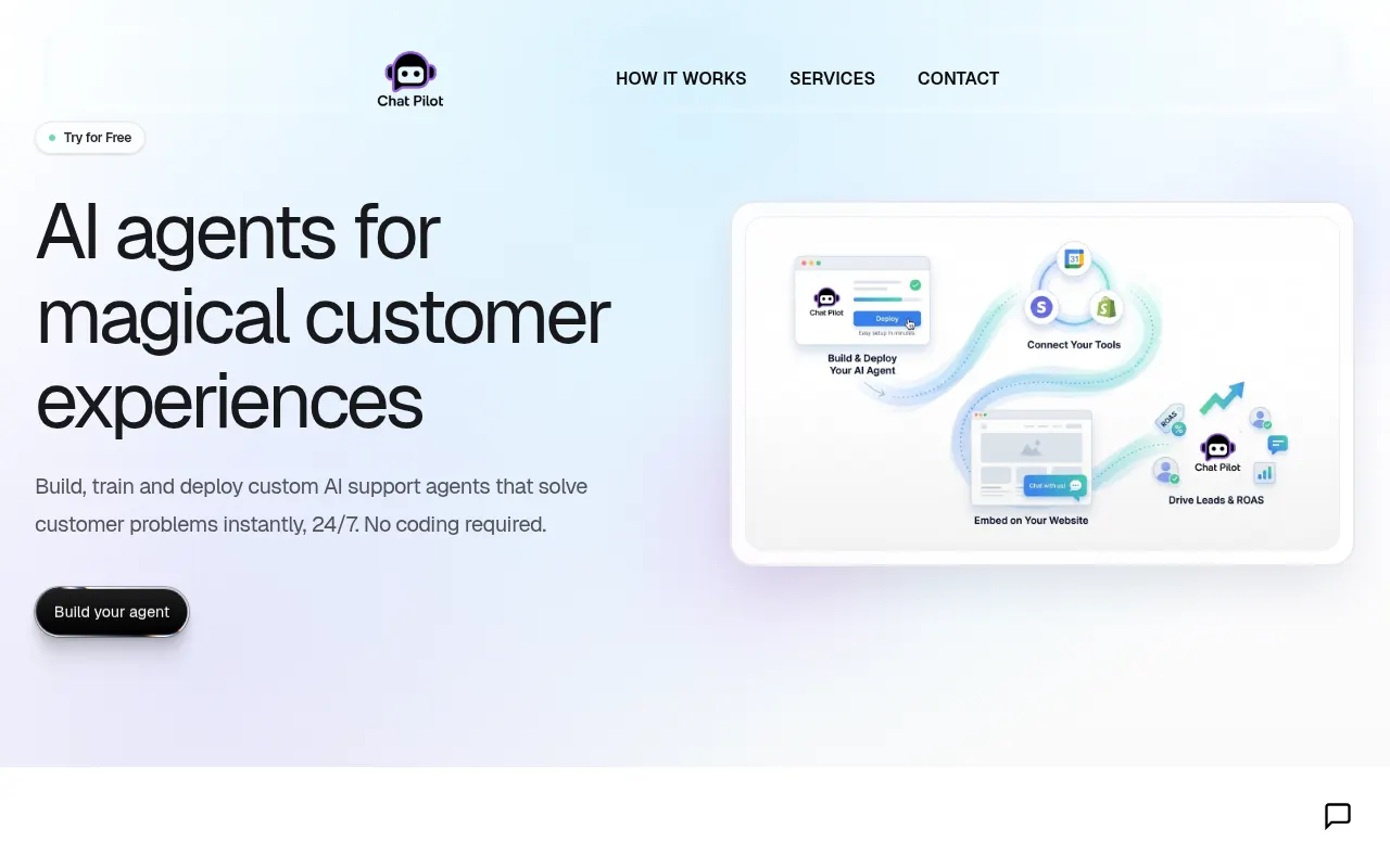 Homepage of chatpilot-agent.com