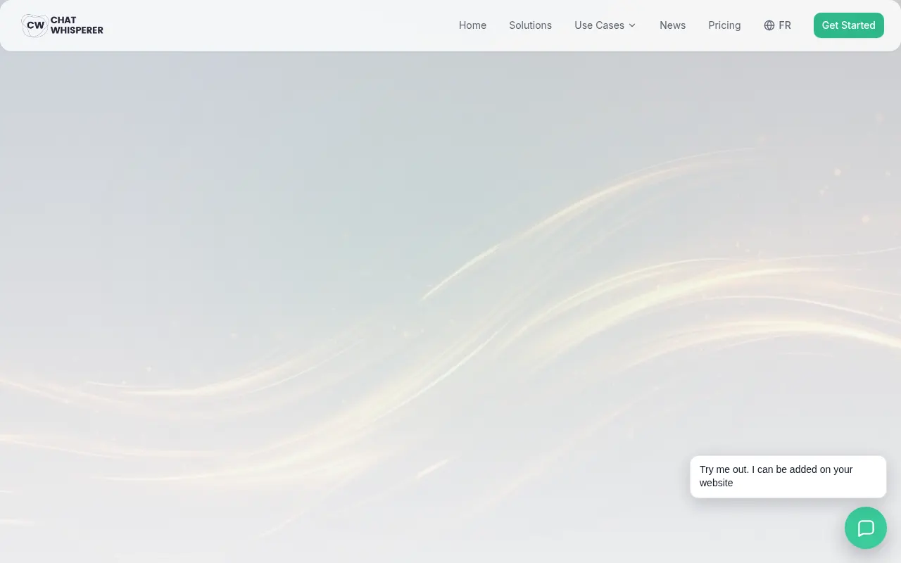 Homepage of chatwhisperer.ai