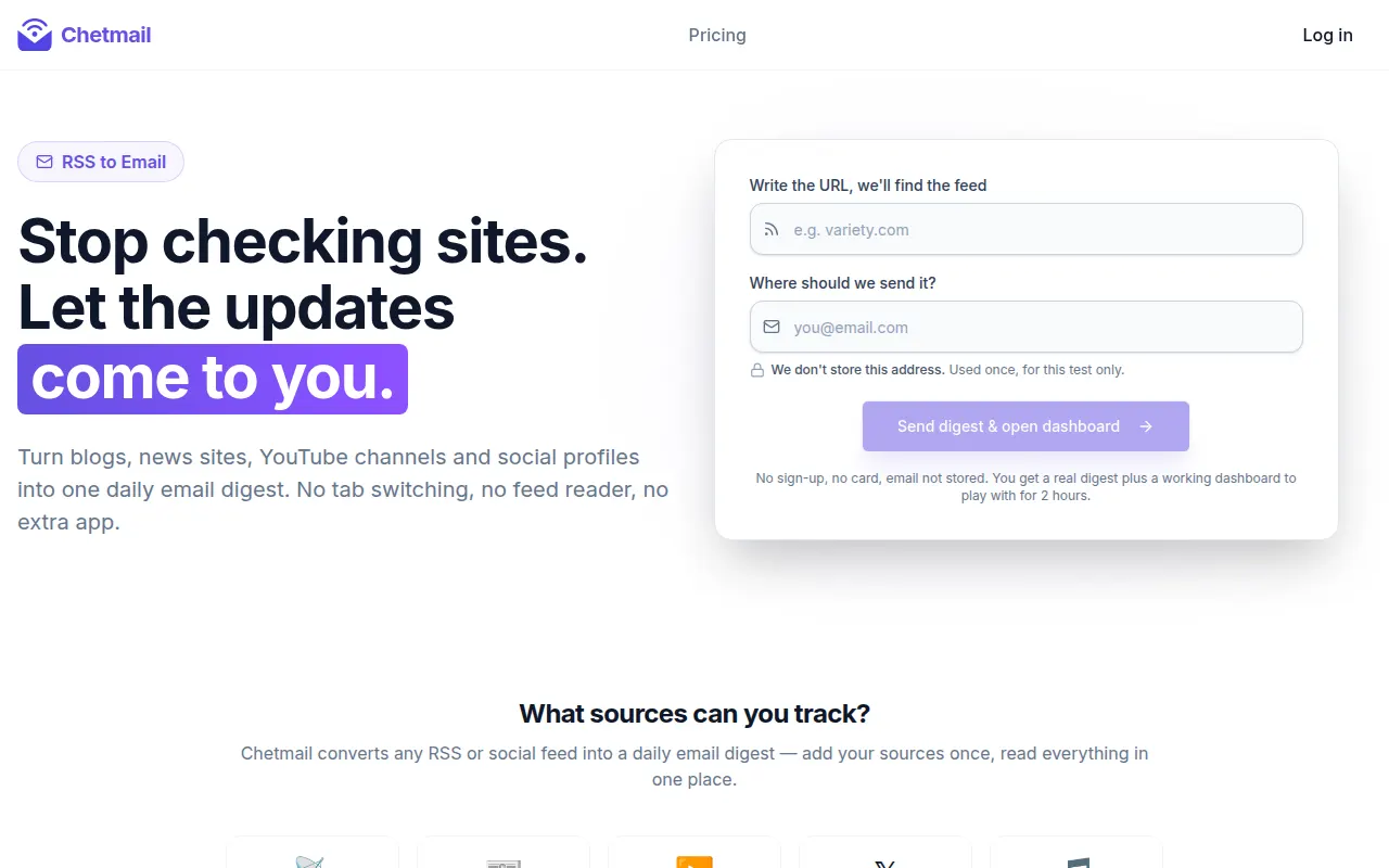 Homepage of chetmail.com