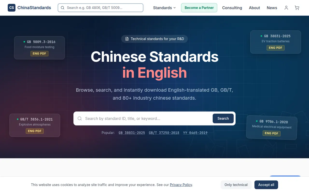 Homepage of chinastandards.org