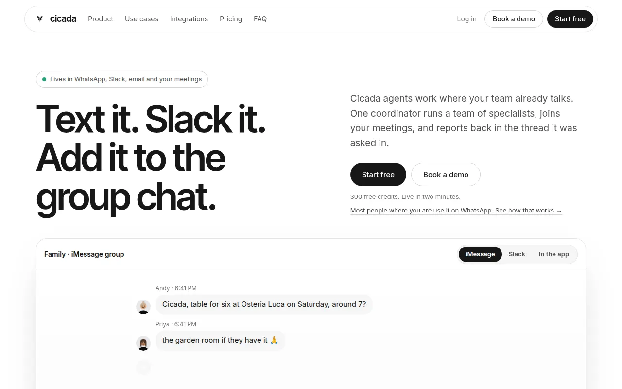 Homepage of cicadalabs.io