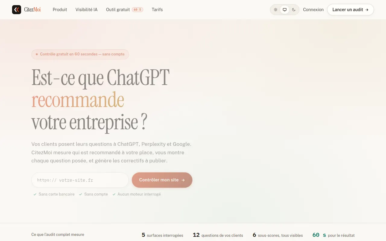 Homepage of citezmoi.com