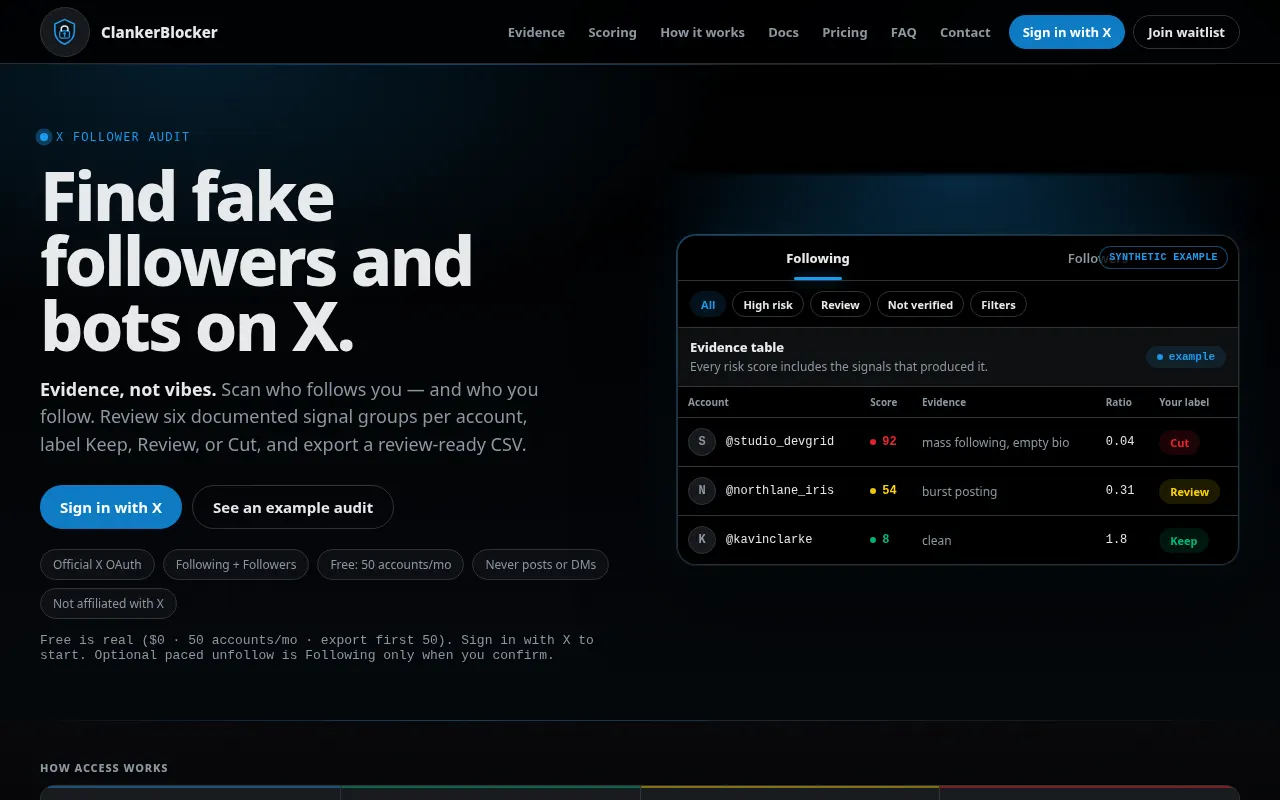 Homepage of clankerblocker.com
