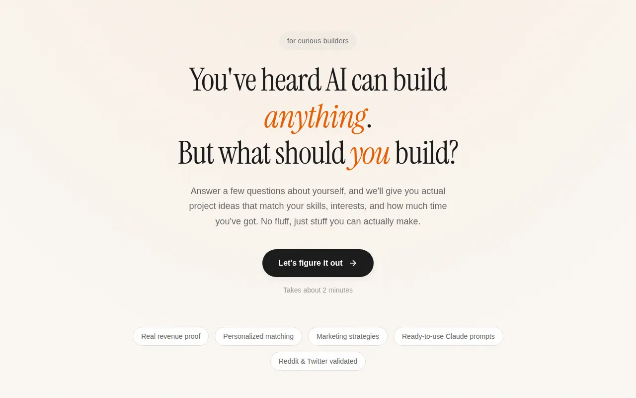 Homepage of claudecodeideas.com