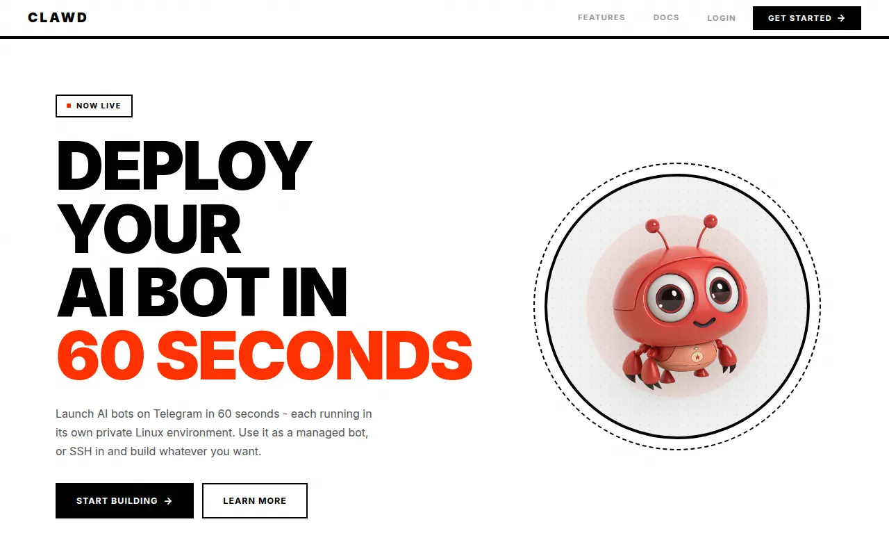 Homepage of clawd.rigbox.dev
