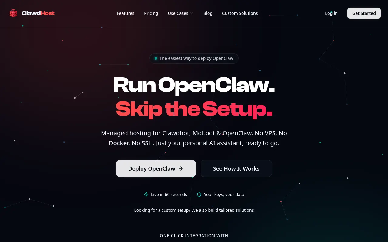 Homepage of clawdhost.net