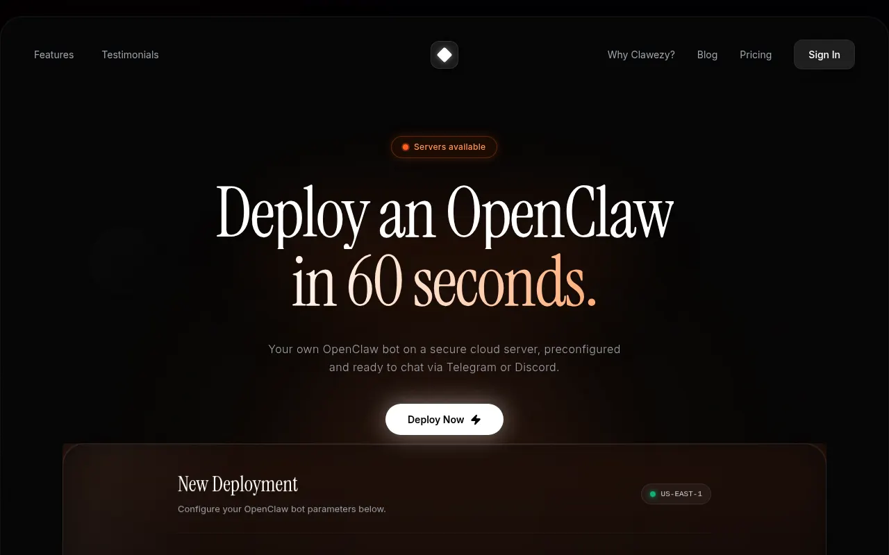 Homepage of clawezy.com