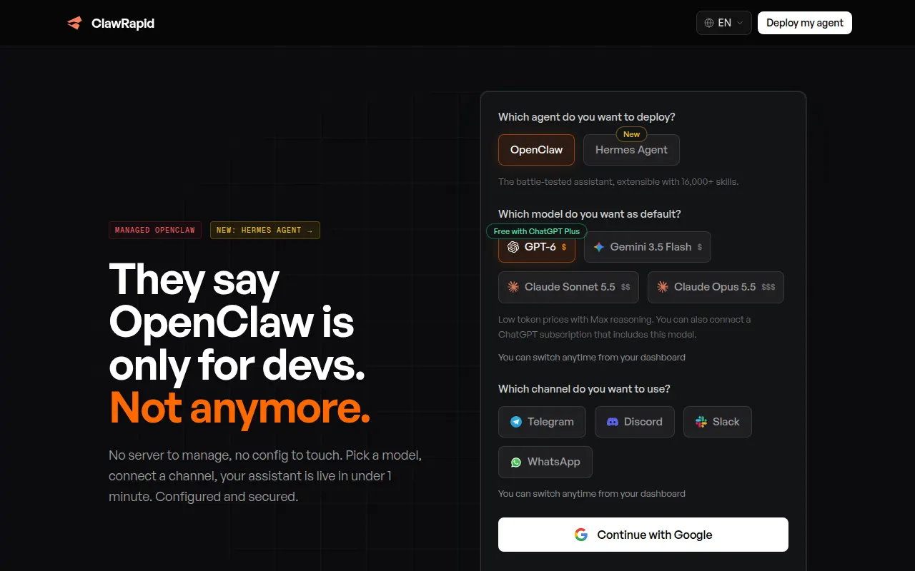 Homepage of clawrapid.com