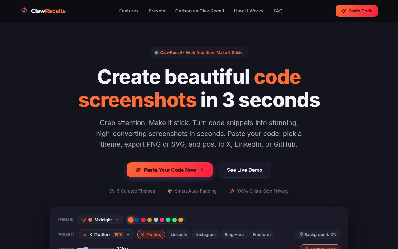 Homepage of clawrecall.in