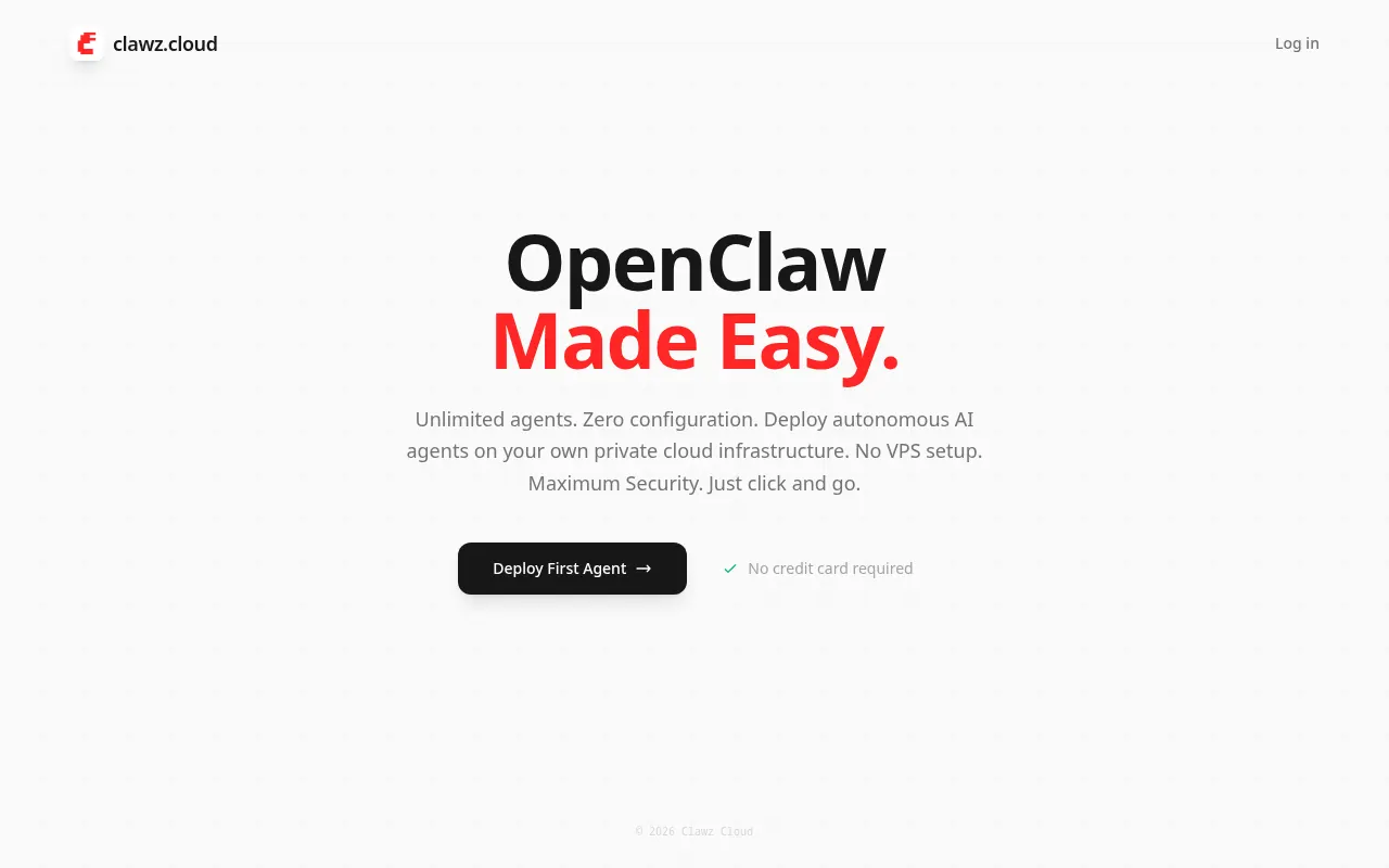 Homepage of clawz.cloud