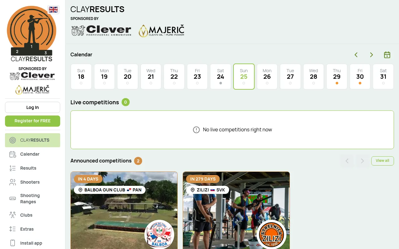 Homepage of clayresults.online