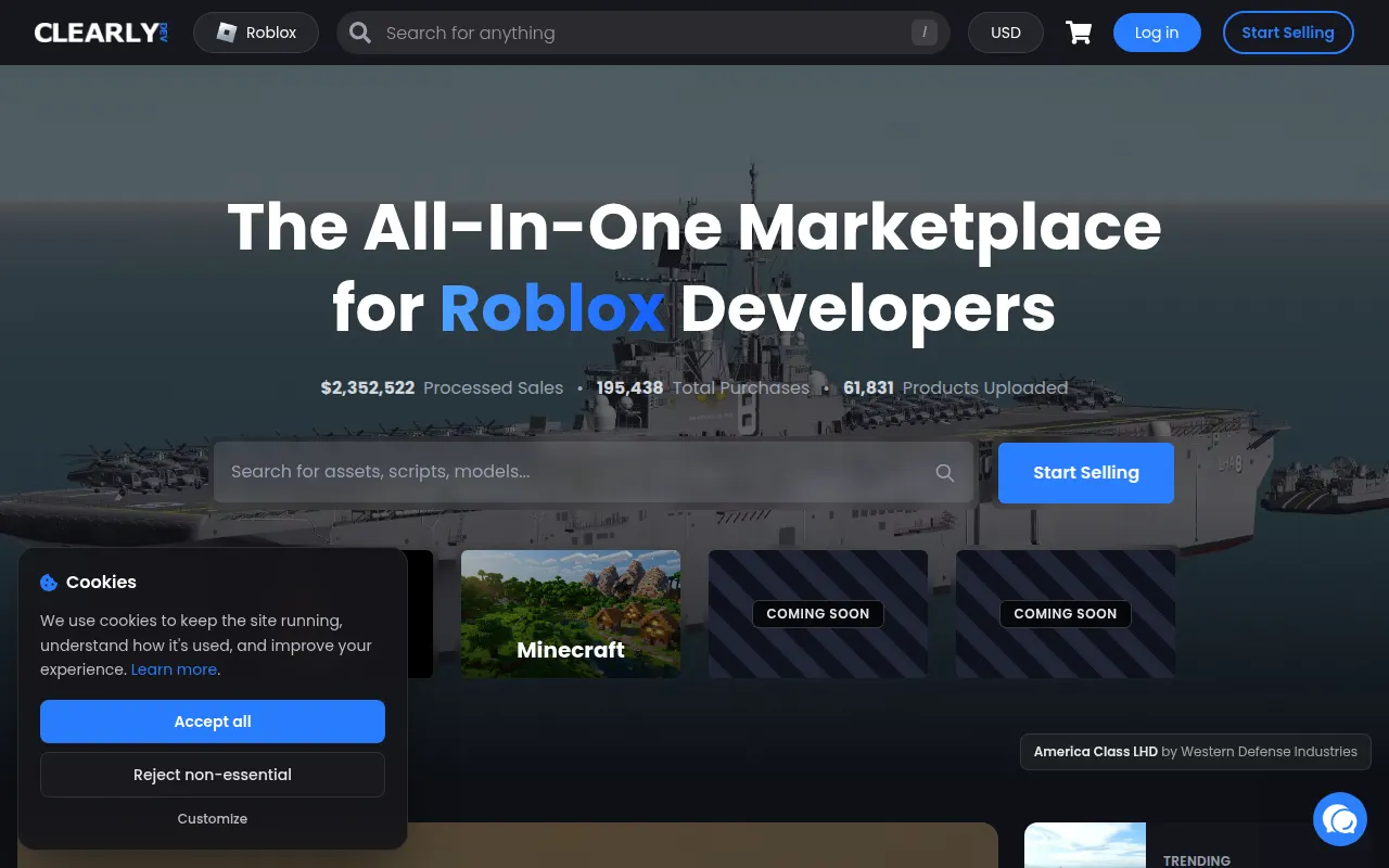 Homepage of clearlydev.com