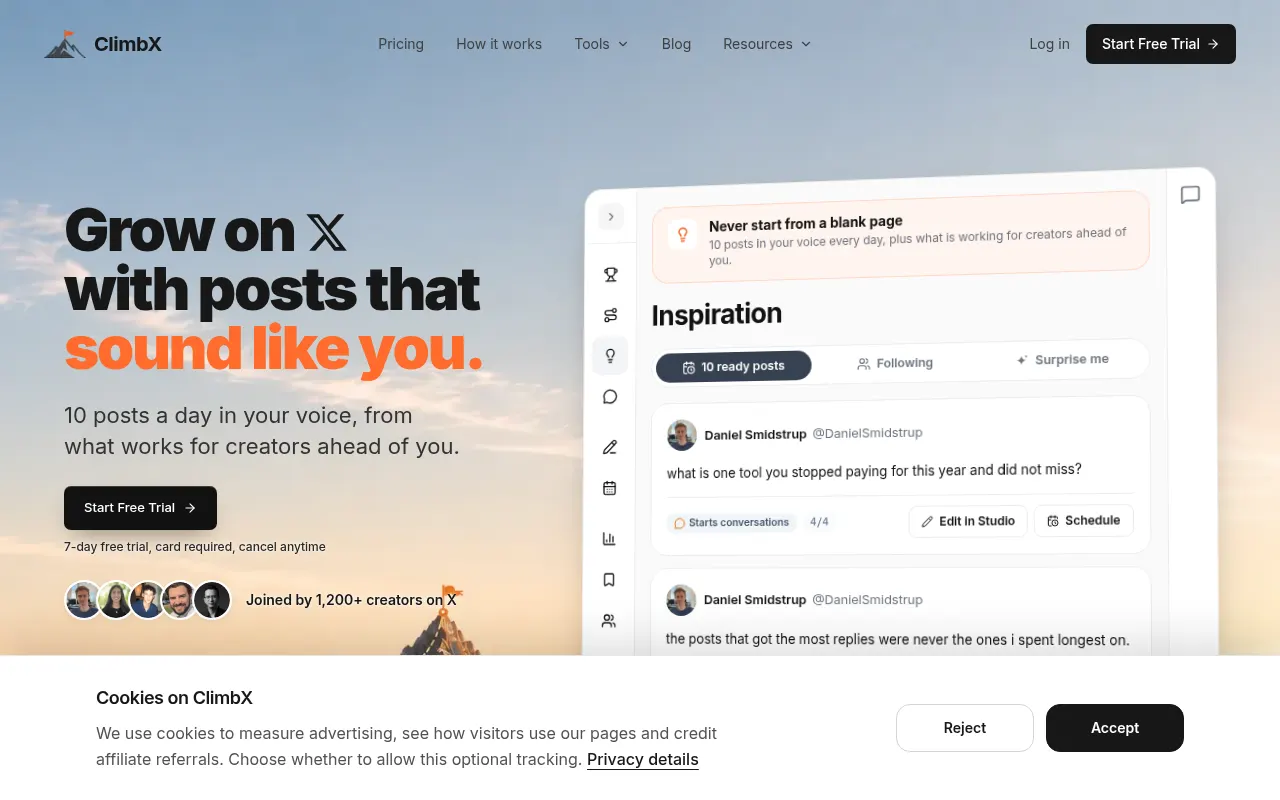 Homepage of climbx.so