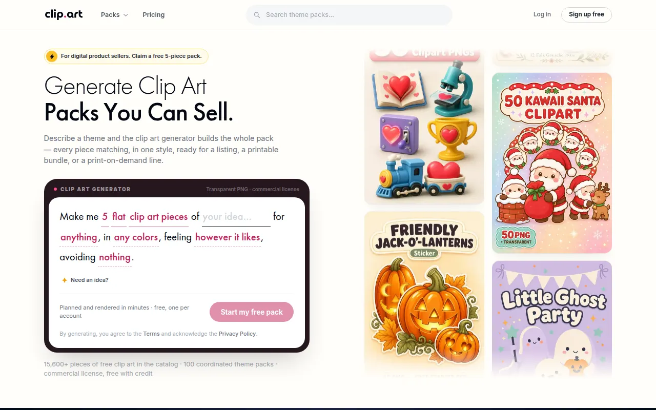 Homepage of clip.art
