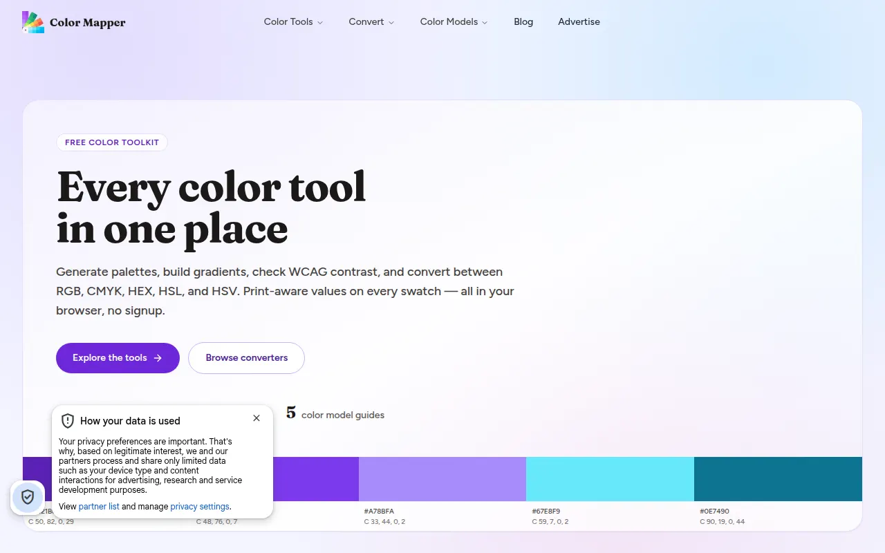 Homepage of cmyktopantone.com