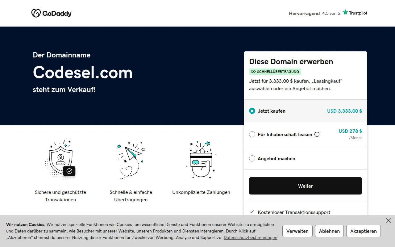 Homepage of codesel.com