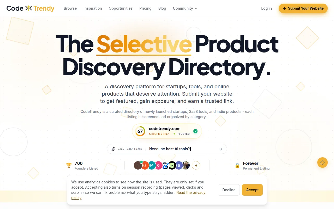 Homepage of codetrendy.com