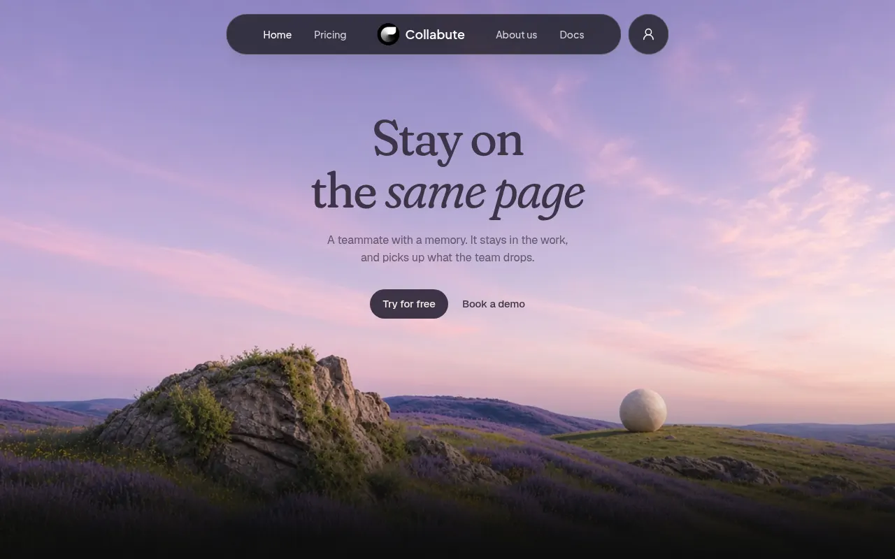 Homepage of collabute.ai