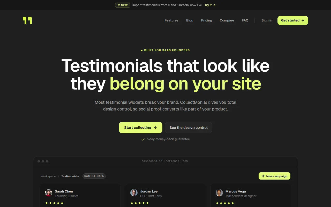 Homepage of collectmonial.com