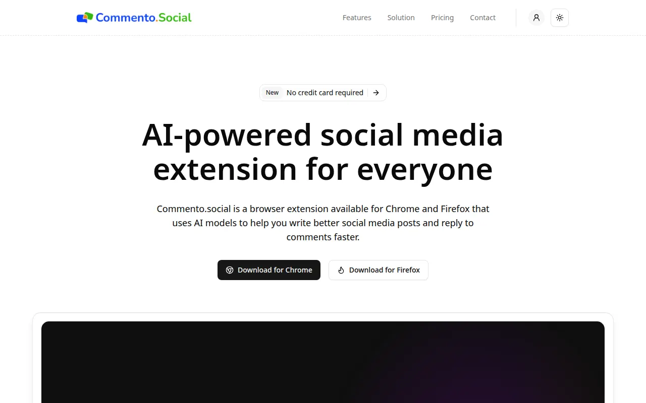 Homepage of commento.social