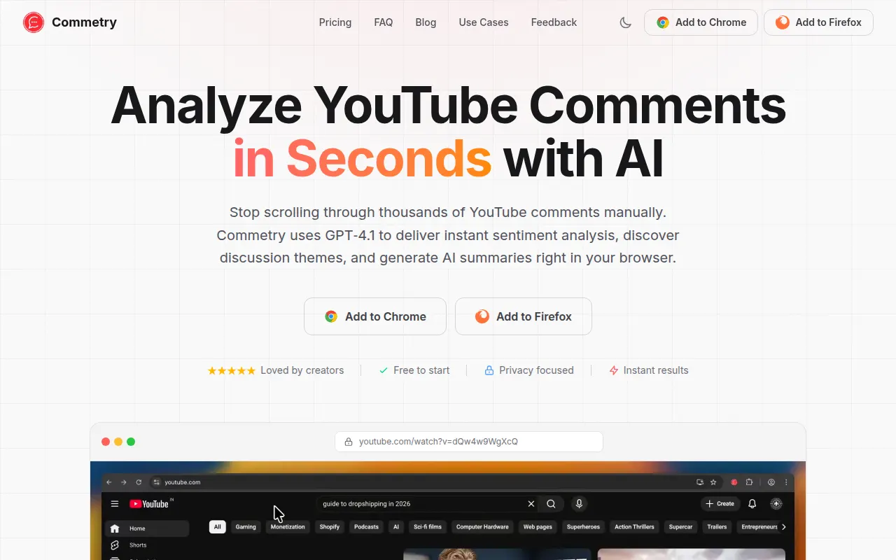 Homepage of commetry.com