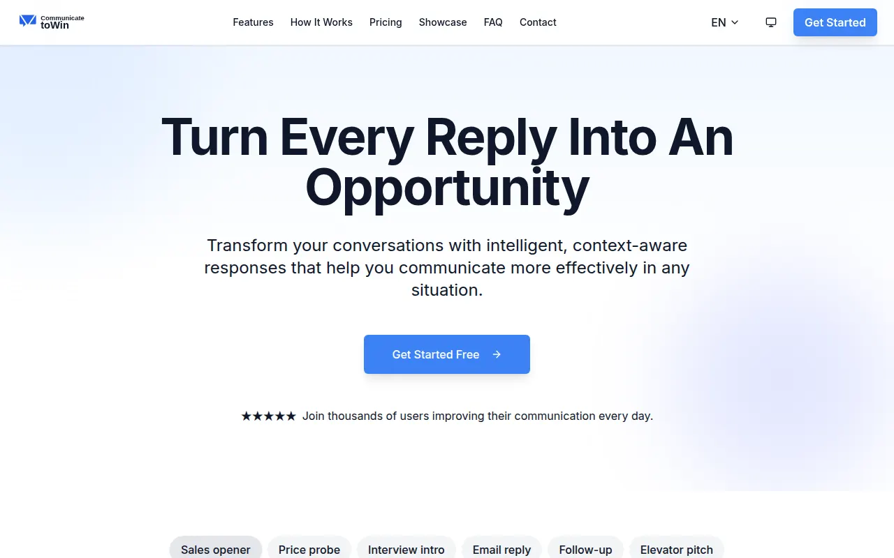 Homepage of communicate2win.com