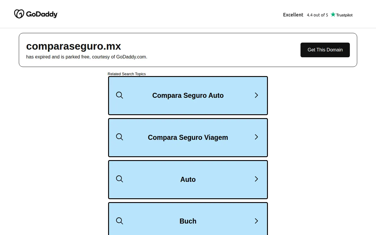 Homepage of comparaseguro.mx