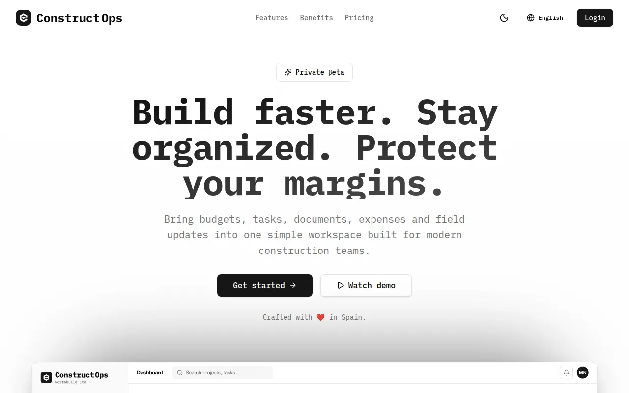 Homepage of constructops.solutions