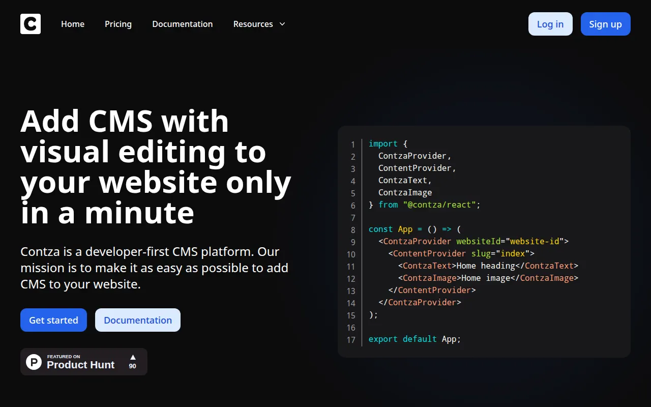 Homepage of contza.com