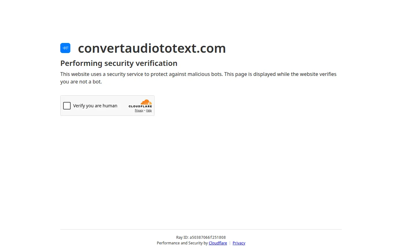 Homepage of convertaudiototext.com