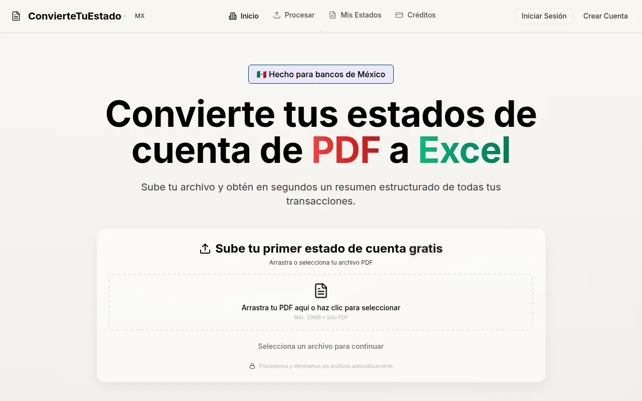 Homepage of conviertetuestado.com